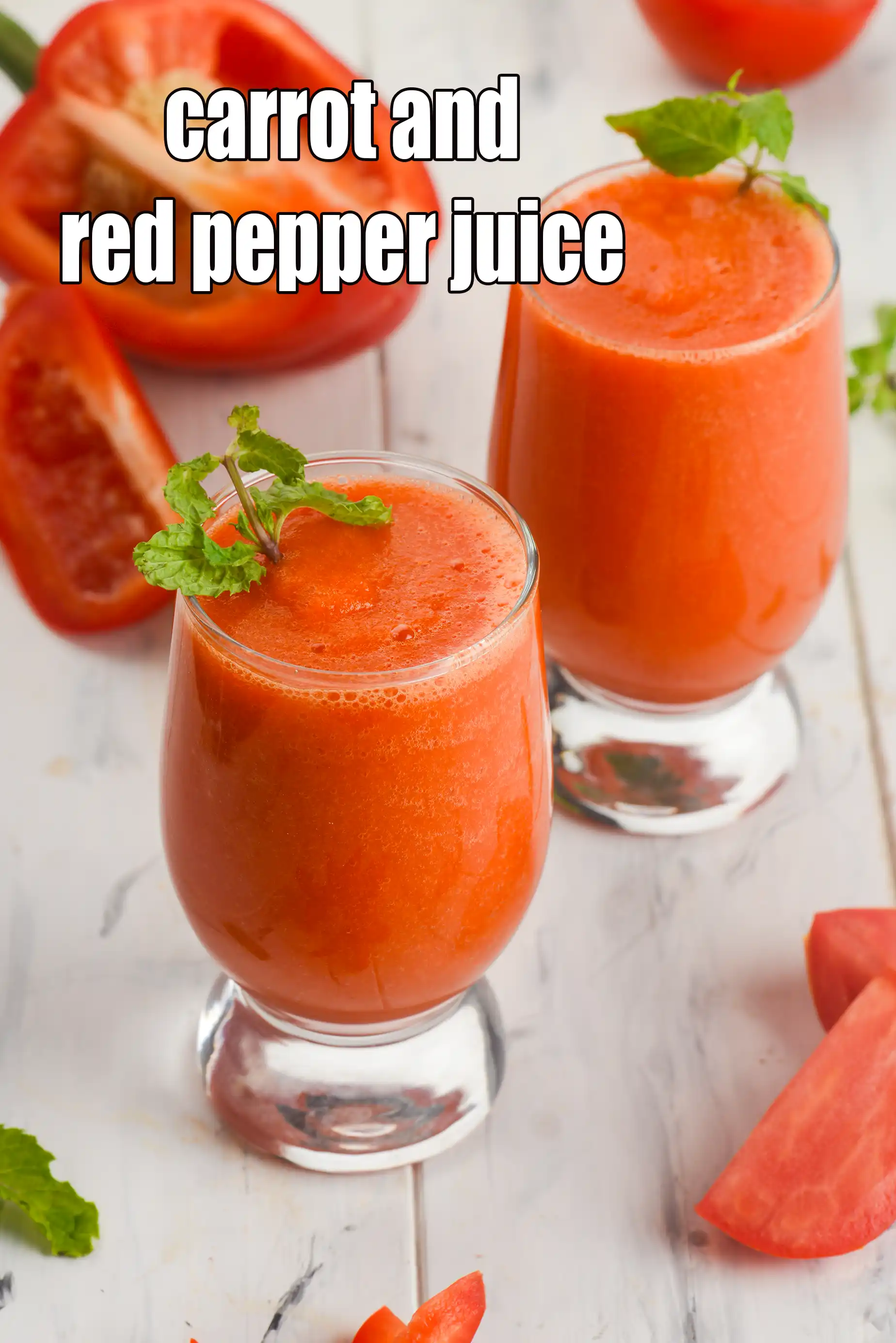 carrot and red pepper juice recipe | Indian red bell pepper carrot juice | healthy tomato carrot red capsicum drink |