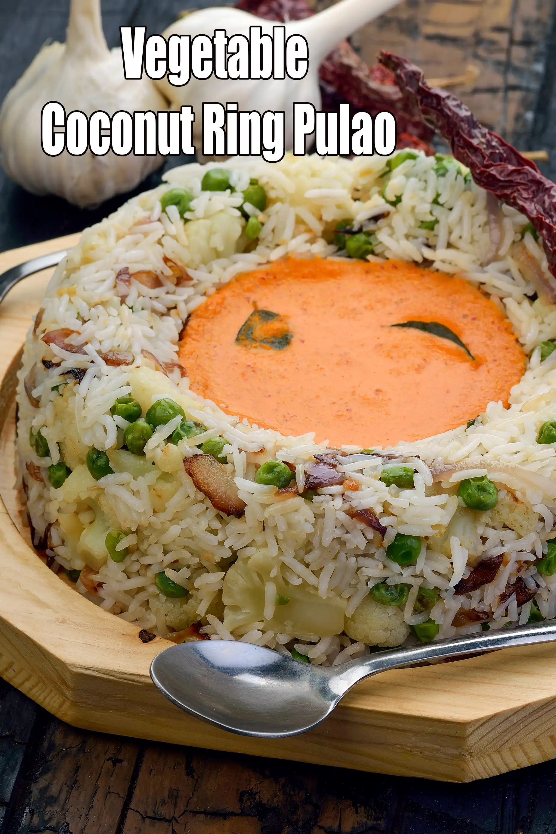 Vegetable Coconut Ring Pulao, Coconut Curry |  South Indian Style Coconut Pulao | Spicy Coconut Milk Pulao |