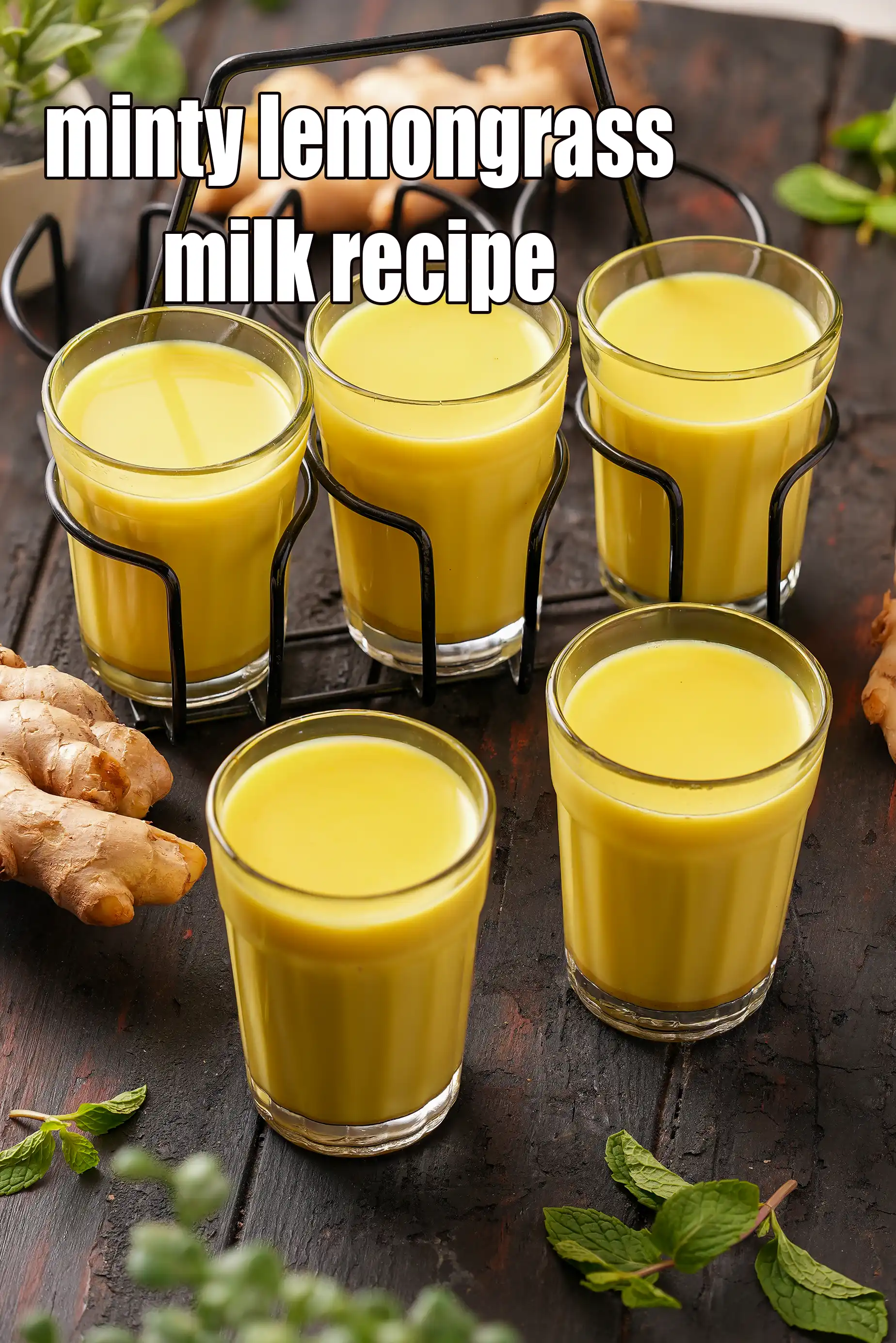 minty lemongrass milk recipe | lemongrass milk with mint | lemongrass milk for cold |