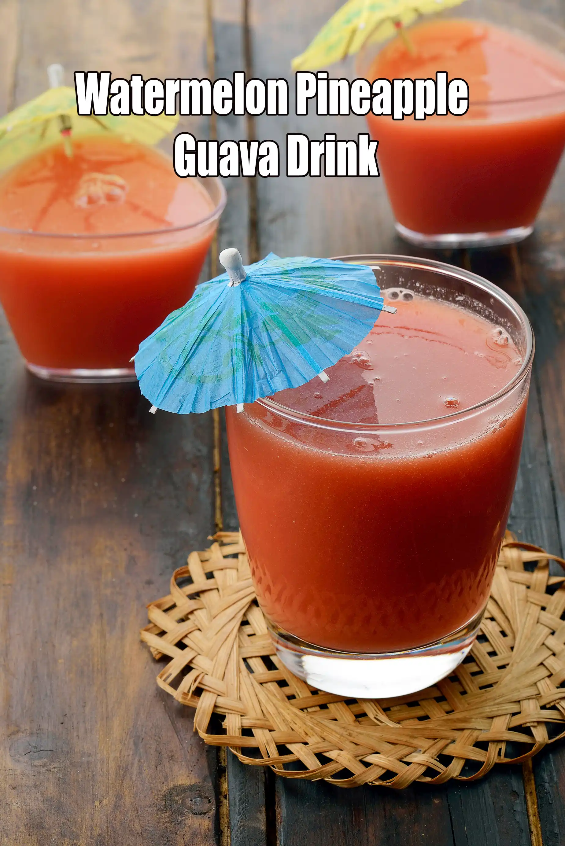 Watermelon Pineapple Guava Drink | Pineapple Watermelon Summer Juice | Tropical Trio Fruit Drink |