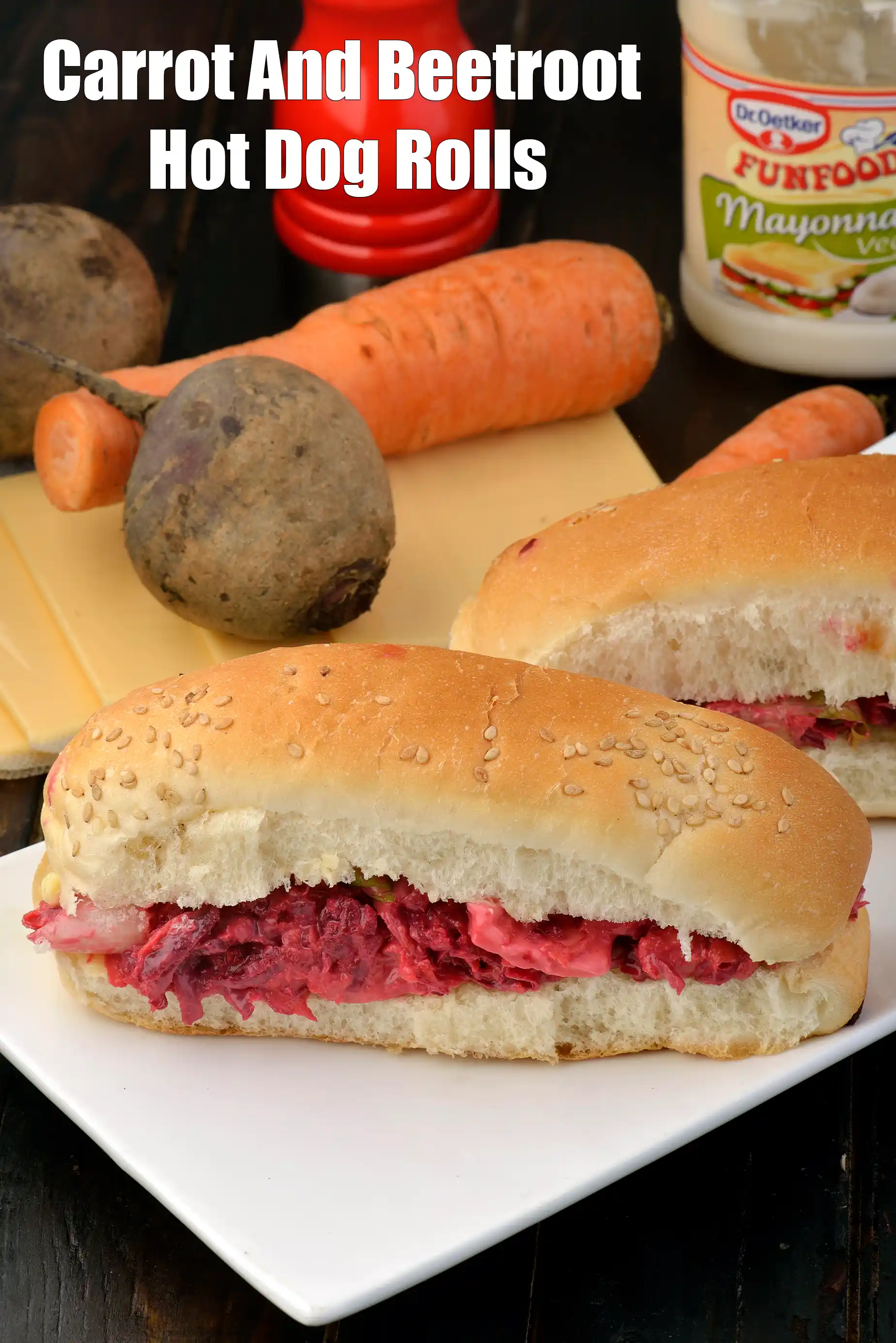 Carrot And Beetroot Hot Dog Rolls Recipe