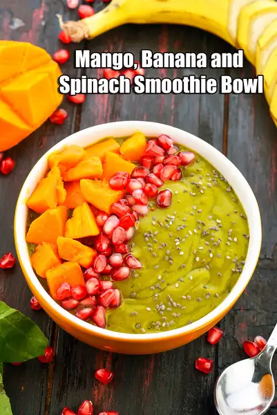 Mango, Banana and Spinach Smoothie Bowl