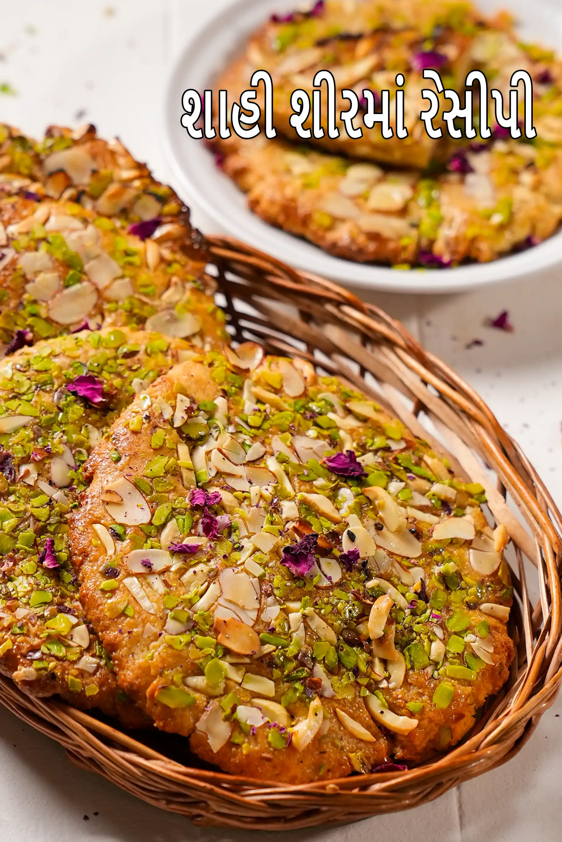 શાહી શીરમાં રેસીપી | મુગલાઈ શીરમાં | ઇંડા વગરની સ્વીટ નાન | બેક કરેલી શીર્મલ રોટી |