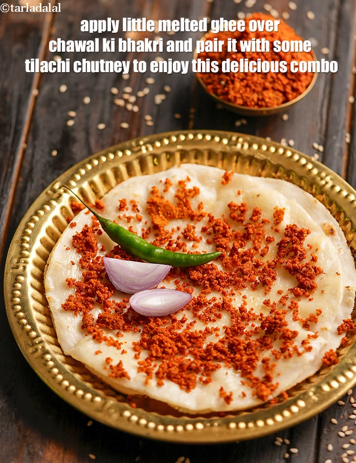 Step 20 – <p>આ સ્વાદિષ્ટ કોમ્બોનો આનંદ માણવા માટે ચાવલની ભાખરી પર થોડું ઓગાળેલું ઘી લગાવો અને તેને …