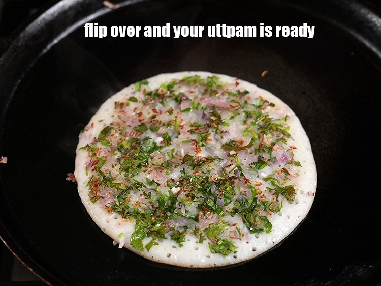 Step 45 – <p>ઉલટાવો અને તમારું ઉત્પમ તૈયાર છે. Flip over and your uttpam is ready.</p>