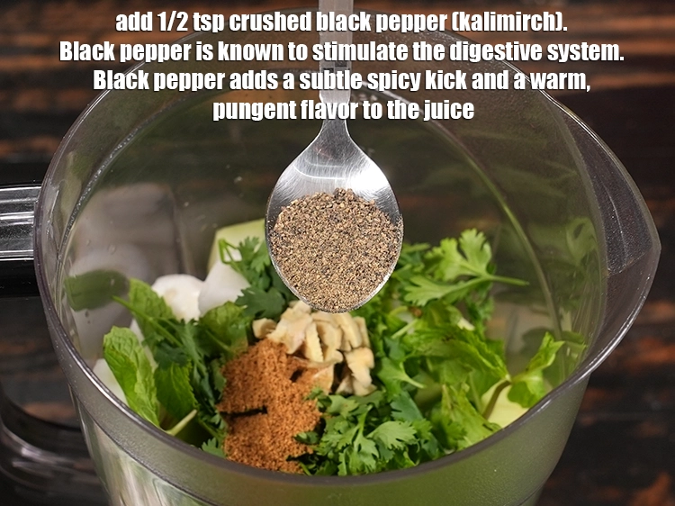 Step 8 – <p>૧/૨ ચમચી વાટેલા કાળા મરી (કાલીમિર્ચ) ઉમેરો. કાળા મરી પાચનતંત્રને ઉત્તેજીત કરવા માટે જાણીતા છે. …