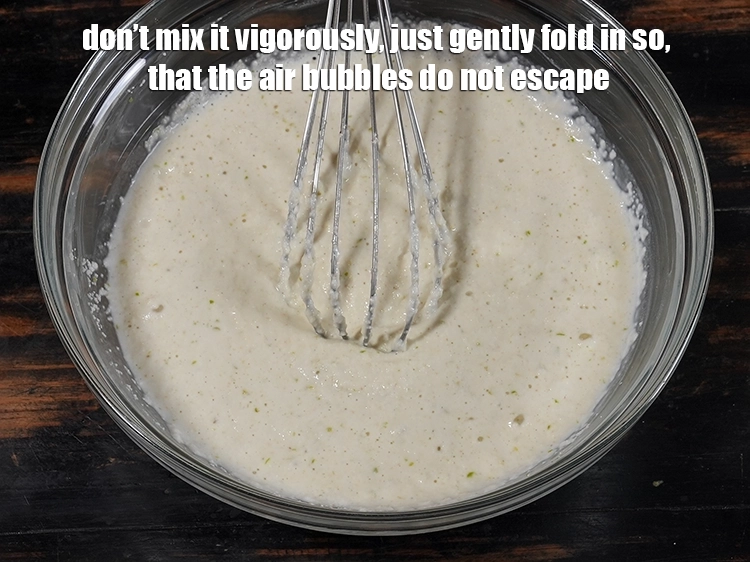 Step 14 – <p>ધીમે ધીમે મિક્સ કરો. જોરશોરથી મિક્સ ન કરો, ફક્ત ધીમે ધીમે ફોલ્ડ કરો જેથી હવાના …