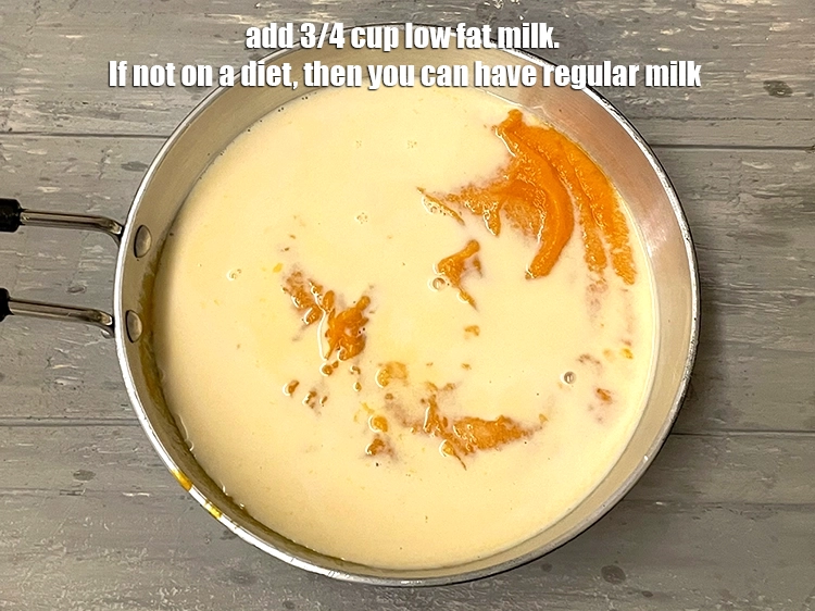 Step 12 – <p>ઓછી ચરબીવાળું દૂધ ઉમેરો. જો તમે આહાર પર ન હોવ, તો તમે નિયમિત દૂધ પી …