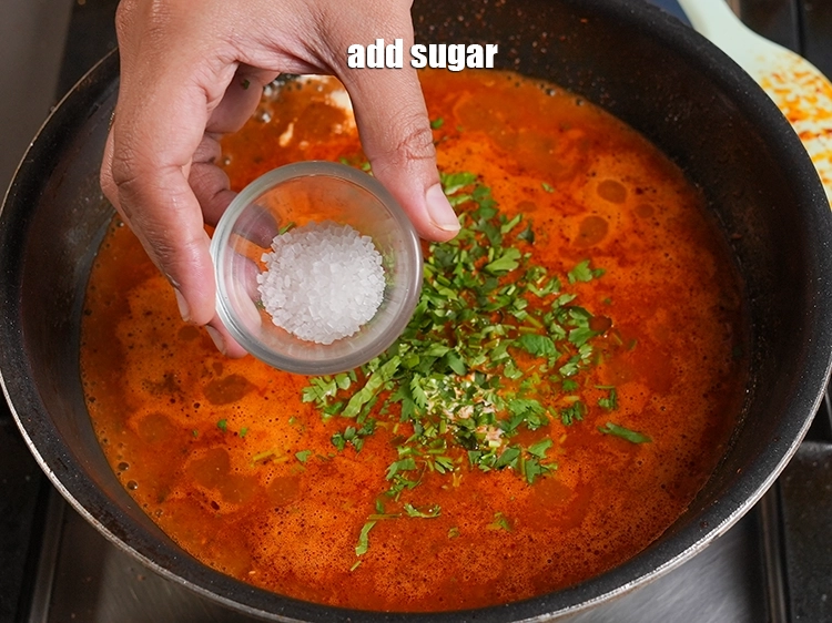 Step 35 – <p>આમલીના પલ્પની ખાટીતાને સંતુલિત કરવા માટે, તેમાં એક ચપટી ખાંડ ઉમેરો. Add a pinch of&nbsp;<a …