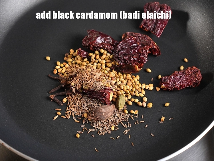 Step 9 – <p>1 કાળી ઈલાયચી ઉમેરો. Add 1&nbsp;<a href="https://www.tarladalal.com/glossary-black-cardamom-badi-elaichi-moti-elaichi-263i"><u>black cardamom (badi elaichi)</u></a>.</p>