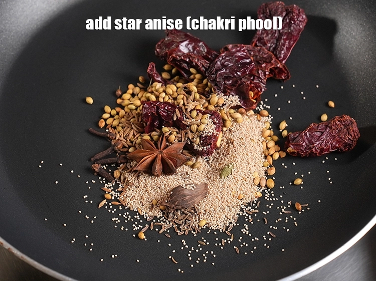 Step 11 – <p>1 સ્ટાર વરિયાળી (ચકરી ફૂલ) ઉમેરો. Add 1&nbsp;<a href="https://www.tarladalal.com/glossary-star-anise-chakri-phool-623i"><u>star anise (chakri phool)</u></a>.<br>&nbsp;</p>