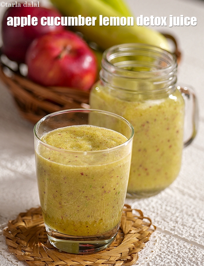 Step 9 – <p>સફરજન કાકડીનો રસ તરત જ પીરસો. Serve the <strong>apple cucumber juice</strong> immediately.</p>