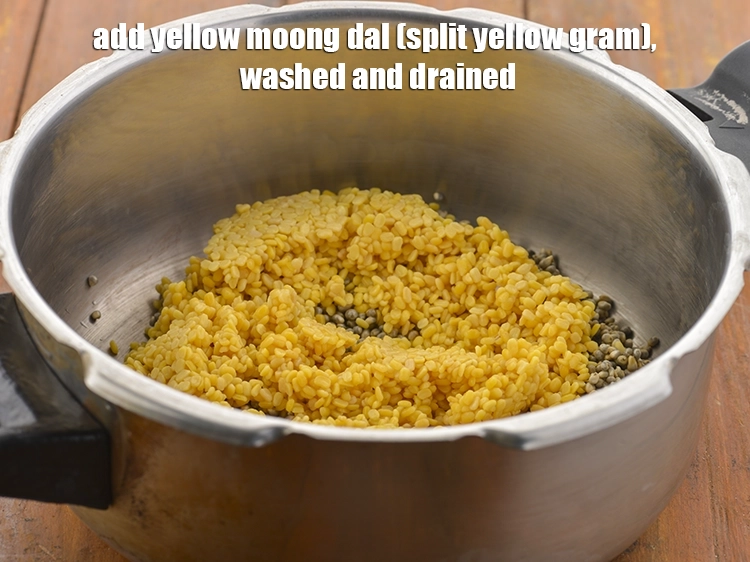 Step 9 – <p style="margin-left:0px;">પીળી મગની દાળ ઉમેરો.</p>