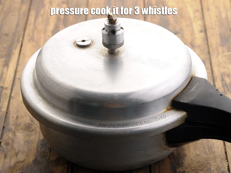Step 11 – <p>૩ સીટી સુધી પ્રેશર કુક કરો. Pressure cook &nbsp;for 3 whistles.</p>