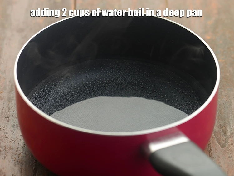 Step 13 – <p>એક ઊંડા તપેલામાં 2 કપ પાણી ઉમેરીને પાચન માટે પુદીના પીણું બનાવવાનું ચાલુ રાખો. Continue …