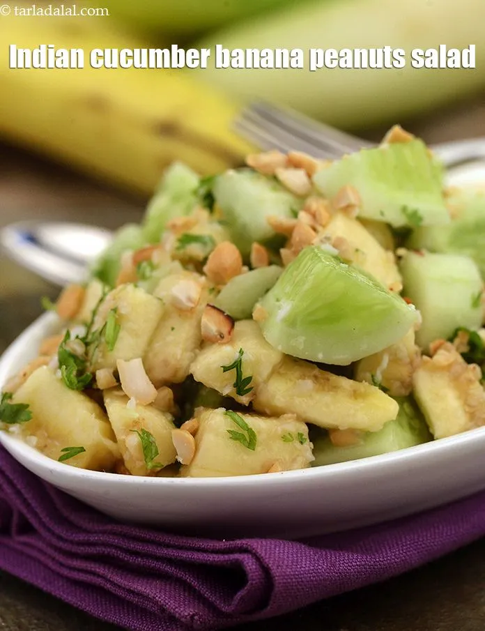 Step 14 – <p><strong>બનાના કાકડી સલાડ | ભારતીય કાકડી બનાના મગફળીનો સલાડ | સ્વસ્થ બનાના કાકડી નાળિયેર સલાડ …