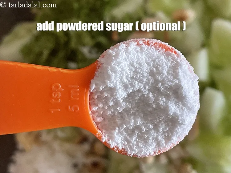 Step 11 – <p>૧ ટીસ્પૂન મધ (વૈકલ્પિક) અથવા ૧ ટીસ્પૂન પાઉડર ખાંડ ઉમેરો. મને મધ વાપરવાનું વધુ ગમે …