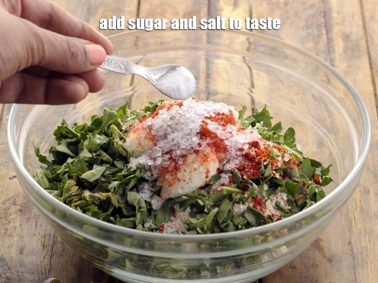 Step 9 – <p>સ્વાદ પ્રમાણે ખાંડ અને મીઠું ઉમેરો.</p>