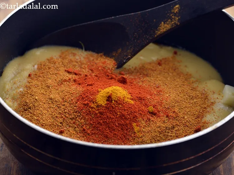 Step 57 – <p>હળદર પાવડર ઉમેરો. Add the turmeric powder.</p>