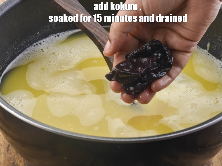 Step 27 – <p>પછી પલાળેલા કોકમ ઉમેરો. જો તમે ઇચ્છો તો, તમે આ તબક્કે દાળ ઢોકળીમાં ટામેટાં પણ …