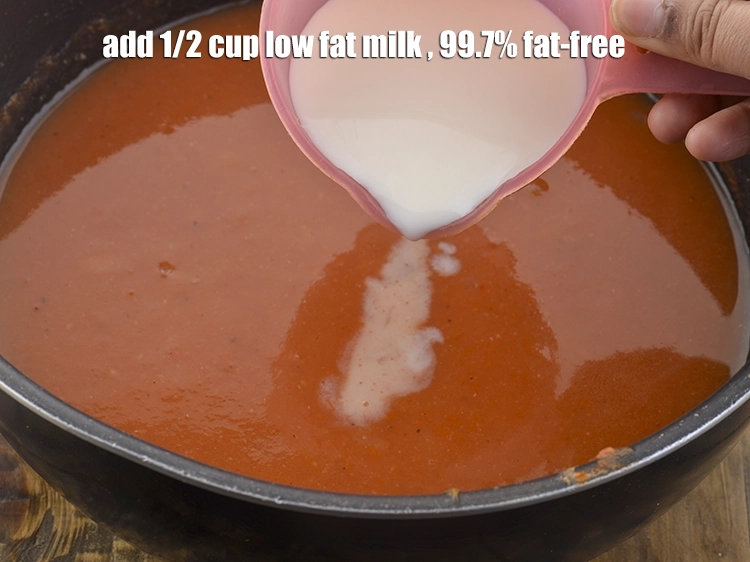 Step 11 – <p>ઓછી ચરબીવાળું દૂધ ઉમેરો.</p>