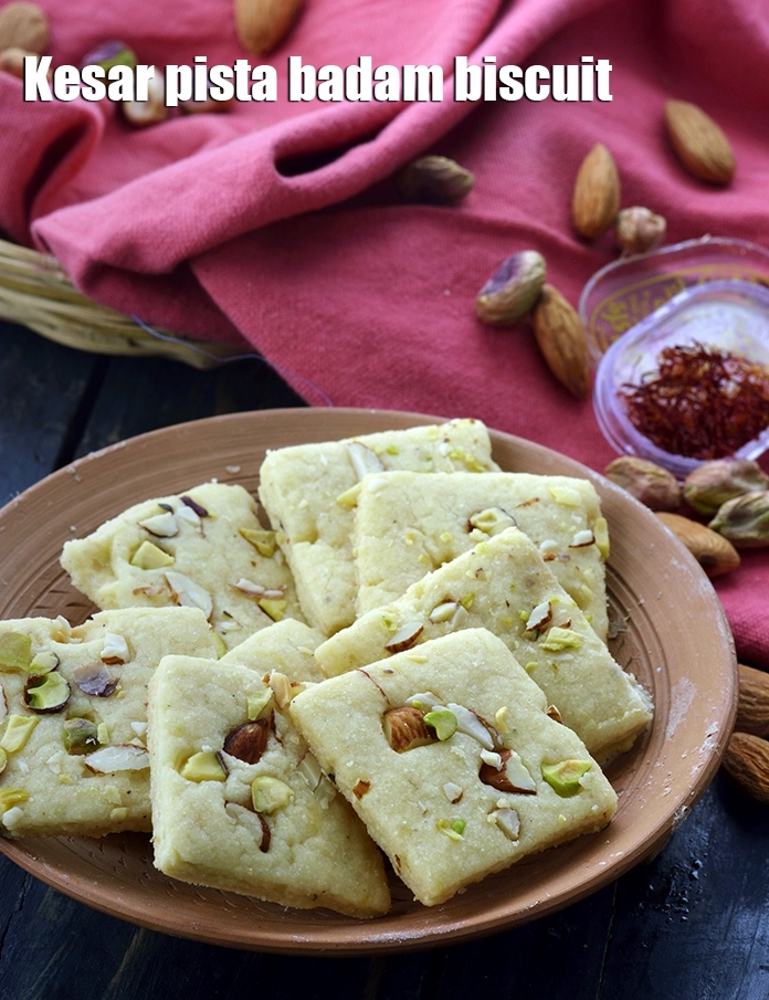 Step 12 – <p>સર્વ કરો <strong>કેસર પિસ્તા બિસ્કીટ રેસીપી | ઇંડા વિનાનું કેસર પિસ્તા બદામ બિસ્કીટ | કેસર …