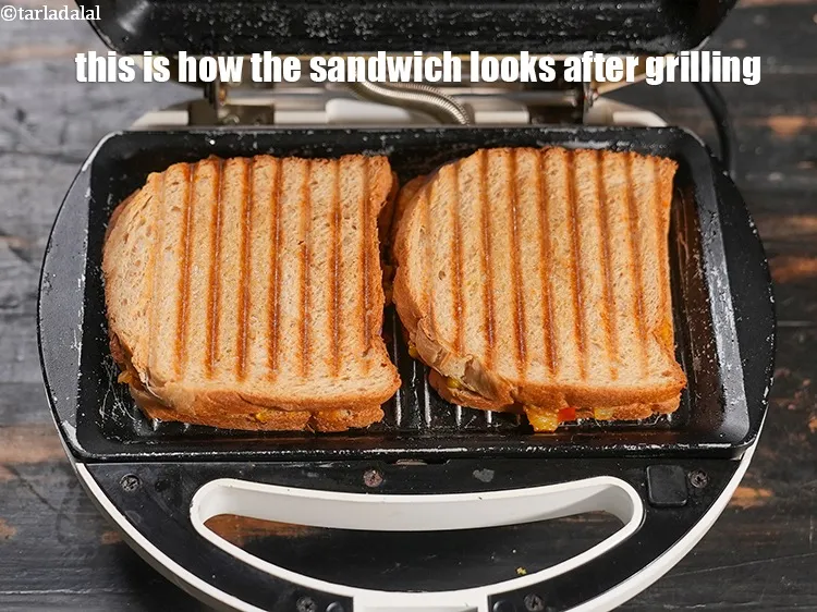 Step 29 – <p>સેન્ડવિચ બંને બાજુથી ક્રિસ્પ અને બ્રાઉન રંગનું થાય ત્યાં સુધી ગ્રીલ કરો.</p>