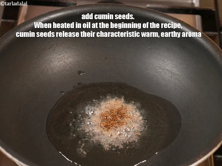 Step 8 – <p><span style="background-color:rgb(255,255,255);color:rgb(0,0,0);">1/2 ટીસ્પૂન </span><a href="https://www.tarladalal.com/glossary-cumin-seeds-jeera-zeera-gujarati-381i"><u>જીરું ( cumin seeds, jeera)</u></a> ઉમેરો. રેસીપીની શરૂઆતમાં તેલમાં ગરમ ​​કરવામાં …