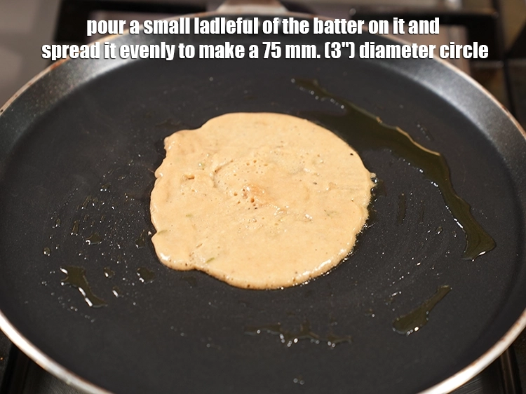 Step 16 – <p>તેના પર થોડું ખીરું રેડો અને તેને સરખી રીતે ફેલાવો જેથી ૭૫ મીમી (૩") વ્યાસનું …