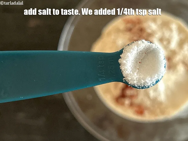 Step 11 – <p>સ્વાદ પ્રમાણે <a href="https://www.tarladalal.com/glossary-salt-namak-table-salt-gujarati-418i"><u>મીઠું (salt)&nbsp;</u></a> ઉમેરો. અમે 1/4 ચમચી મીઠું ઉમેર્યું.</p>