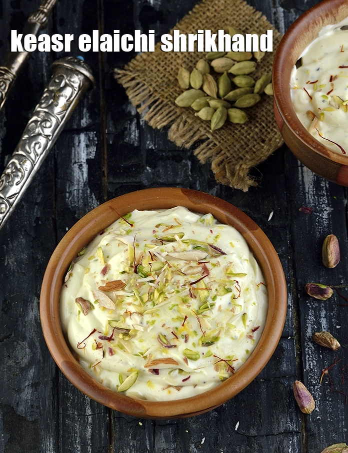 Step 20 – <p>ગરમ પુરીઓ અથવા સાદા પરાઠા સાથે ઠંડુ કરીને <strong>કેસર ઈલ્યાચી શ્રીખંડ </strong>પીરસો.</p>