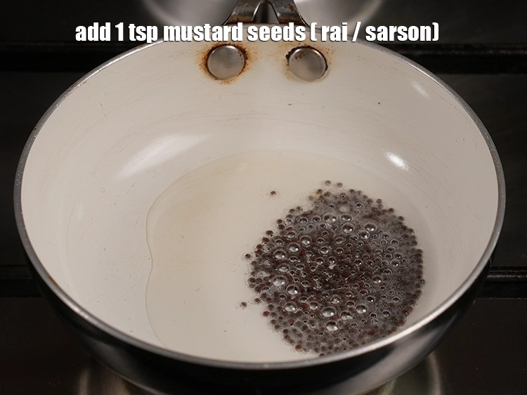 Step 13 – <p><span style="background-color:rgb(255,255,255);color:rgb(0,0,0);">1 ટીસ્પૂન </span><a href="https://www.tarladalal.com/glossary-mustard-seeds-sarson-rai-sarson-ke-beej-gujarati-525i"><u>રાઇ (mustard seeds ( rai / sarson)</u></a> ઉમેરો.</p>