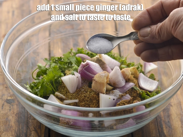 Step 7 – <p>પછી <span style="background-color:rgb(255,255,255);color:rgb(0,0,0);">1 નાનું </span><a href="https://www.tarladalal.com/glossary-ginger-adrak-gujarati-453i"><u>આદુ (ginger, adrak)</u></a> અને સ્વાદ પ્રમાણે <a href="https://www.tarladalal.com/glossary-salt-namak-table-salt-gujarati-418i"><u>મીઠું (salt)</u></a> ઉમેરો.</p>