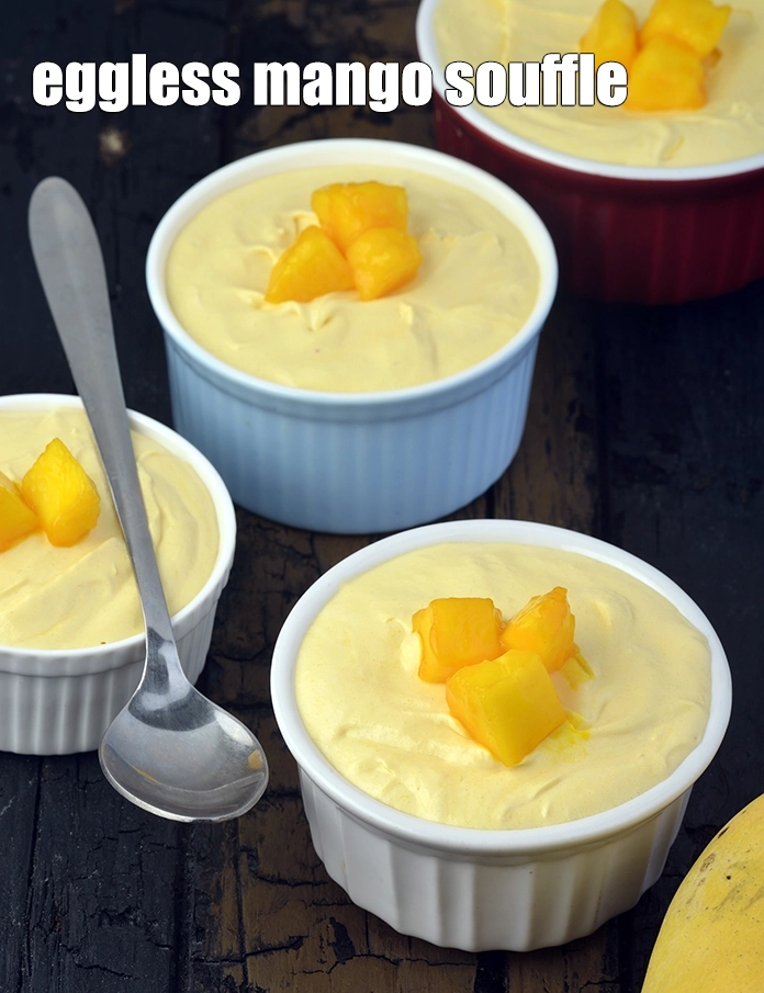 Step 8 – <p><span style="background-color:rgb(255,255,255);color:rgb(0,0,0);"><strong>મેંગો સોફલ, એગલેસ મેંગો સોફલ</strong> ઠંડુ કરીને પીરસો.</span></p>