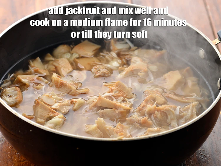 Step 3 – <p><span style="background-color:rgb(255,255,255);color:rgb(0,0,0);">3 કપ </span><a href="https://www.tarladalal.com/glossary-jackfruit-phanas-fanas-kathal-gujarati-1528i#ing_2766"><u>સમારેલું ફણસ (chopped jackfruit (kathal / phanas)</u></a> ઉમેરો અને સારી રીતે …