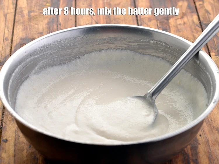 Step 22 – <p>8 કલાક પછી બેટરને હળવેથી ચમચાની મદદથી મિક્સ કરો. જો તમારું બેટર બહુ પાતળું હશે …