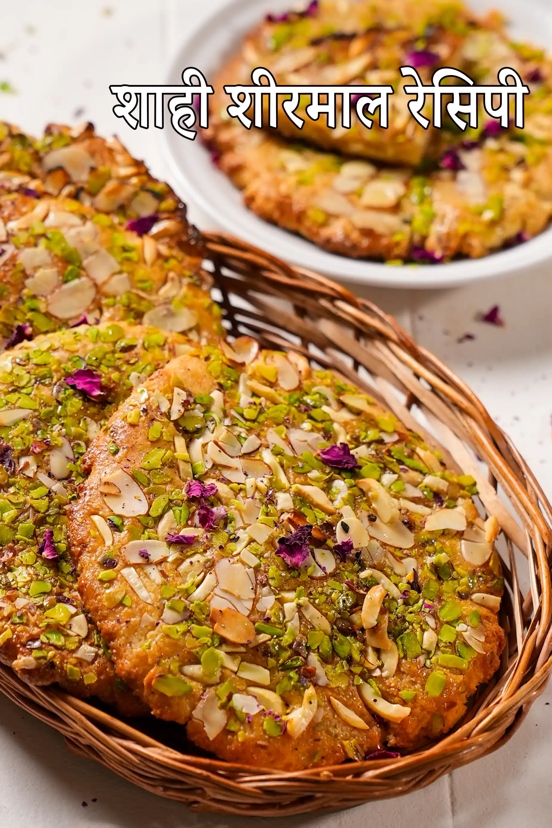 शाही शीरमाल रेसिपी | मुगलई शीरमाल | अंडा रहित मीठा नान | बेक्ड शिरमल रोटी |