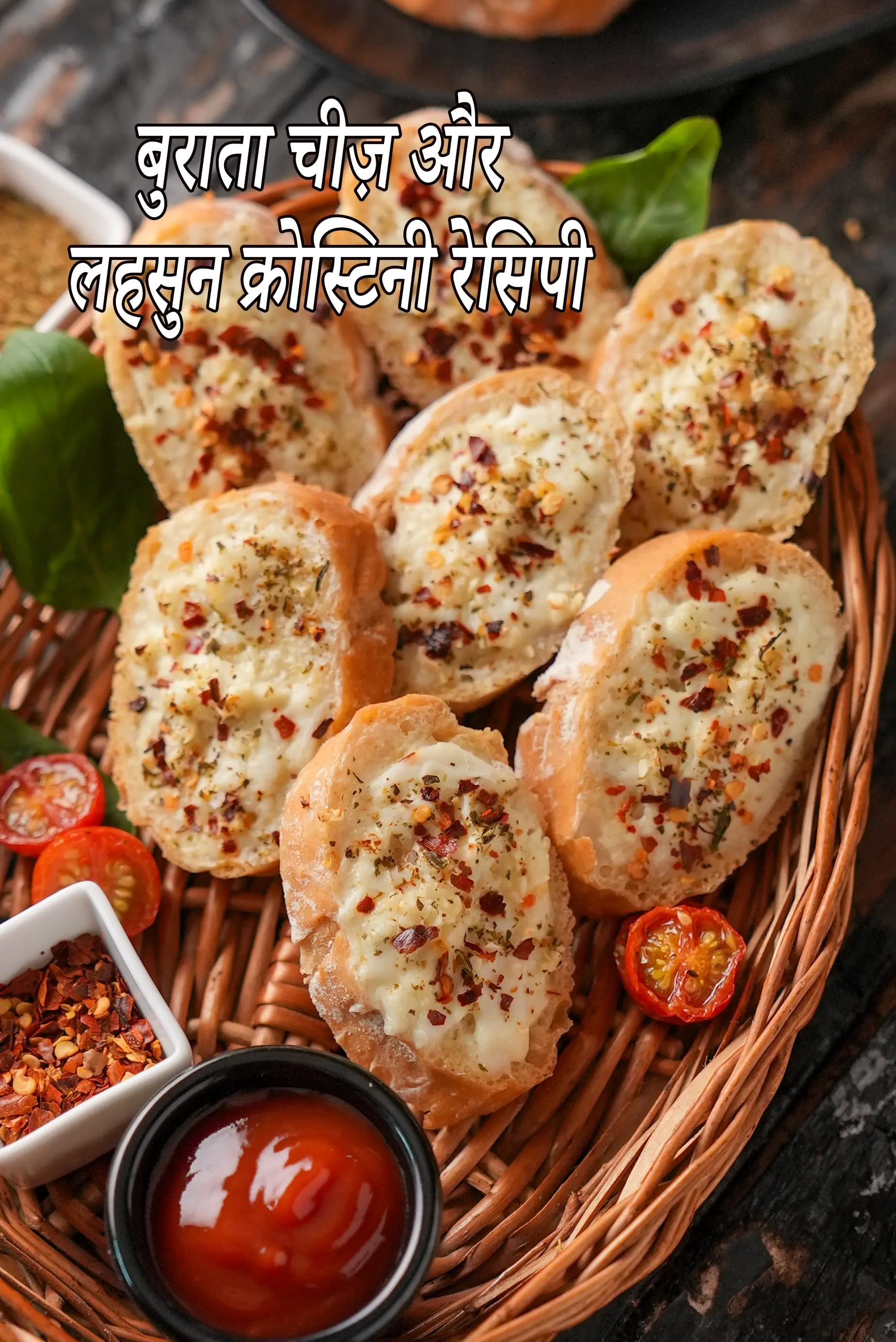 बुराता चीज़ और लहसुन क्रोस्टिनी रेसिपी