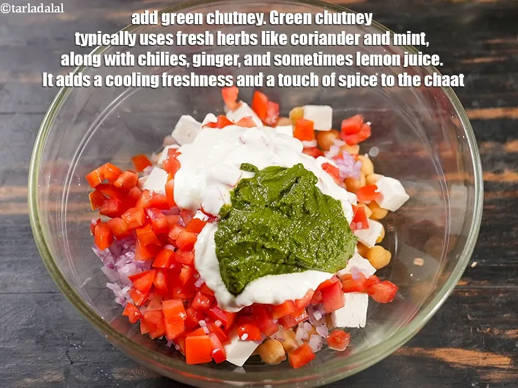 स्टेप 9 – <p>४ टेबल-स्पून&nbsp;<a href="">हरी चटनी</a>&nbsp;डालें । हरी चटनी में आमतौर पर …