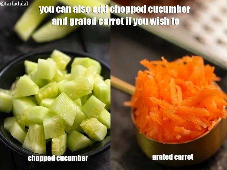 स्टेप 22 – <p>आप चाहें तो इसमें कटा हुआ खीरा और कद्दूकस किया …