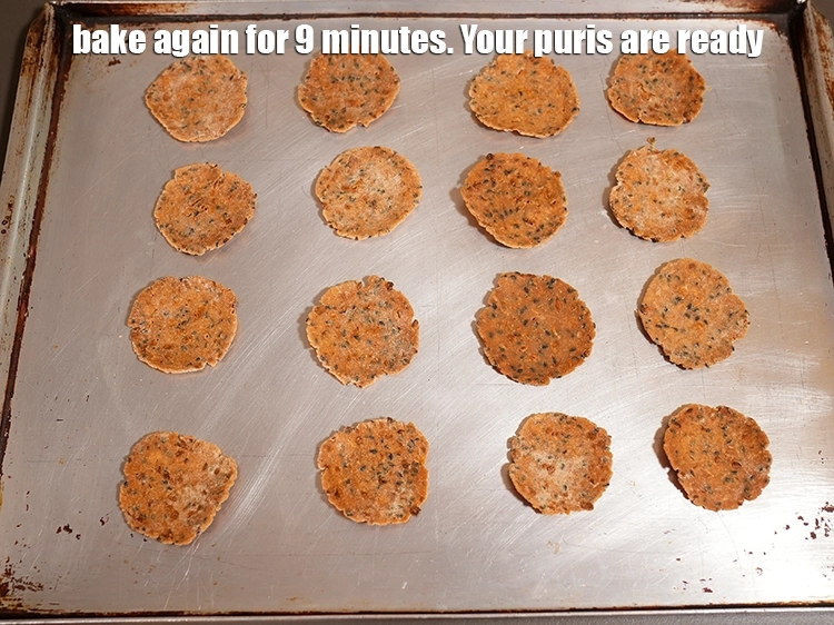 स्टेप 19 – <p>फिर से 9 मिनट तक बेक करें। आपकी पूरियाँ तैयार …