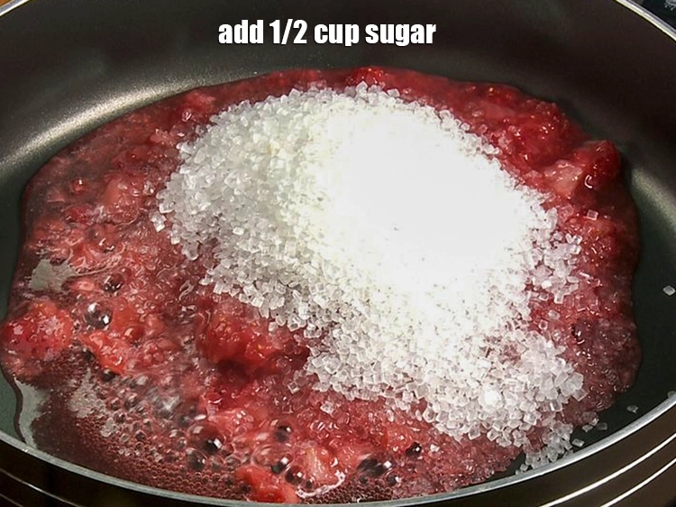 स्टेप 6 – <p><span style="background-color:rgb(255,255,255);color:rgb(0,0,0);">1/2 कप </span><a href="https://www.tarladalal.com/glossary-sugar-chini-shakkar-hindi-278i"><u>शक्कर (sugar)</u></a> डालें। चीनी की जगह …