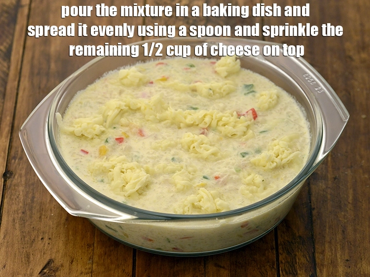 स्टेप 6 – <p>इस बनाये हुए मिश्रण को एक <strong>बेकिंग डिश</strong> में डालकर …