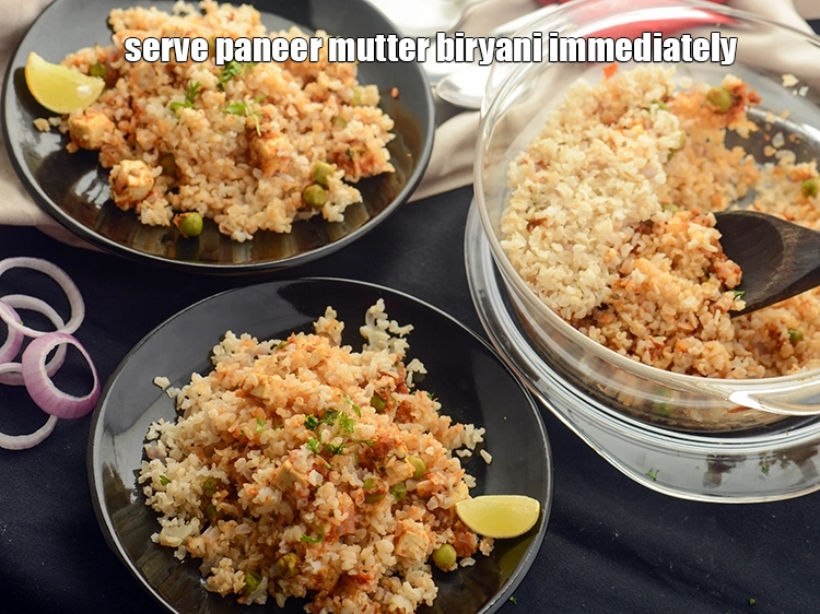 स्टेप 35 – <p><strong>पनीर मटर बिरयानी</strong> को तुरंत परोसें। आप <strong>पनीर मटर बिरयानी</strong> …
