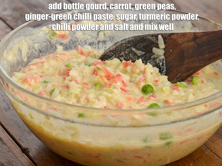 स्टेप 40 – <p>1/2 कप <a href="https://www.tarladalal.com/glossary-bottle-gourd-lauki-doodhi-ghiya-hindi-252i">कद्दूकस की हुई लौकी (दूधी)</a>, <span style="background-color:rgb(255,255,255);color:rgb(0,0,0);">1/2 …