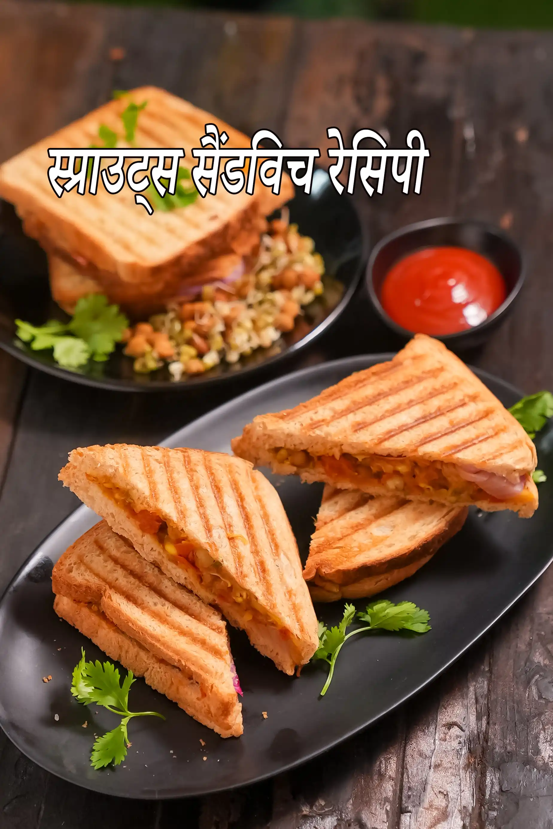 स्प्राउट्स सैंडविच रेसिपी | स्वस्थ मिश्रित अंकुरित वेजिटेबल सैंडविच | भारतीय स्प्राउट्स और वेज ग्रिल्ड सैंडविच |  Spicy Sprouts Sandwich ( Healthy Breakfast) Recipe In Hindi