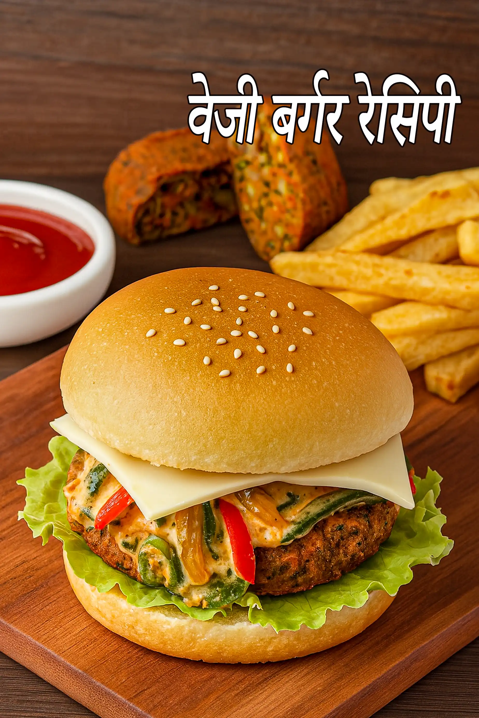 वेजी बर्गर रेसिपी | वेज बर्गर | होटल जैसा वेजी बर्गर |  veggie burger in Hindi |