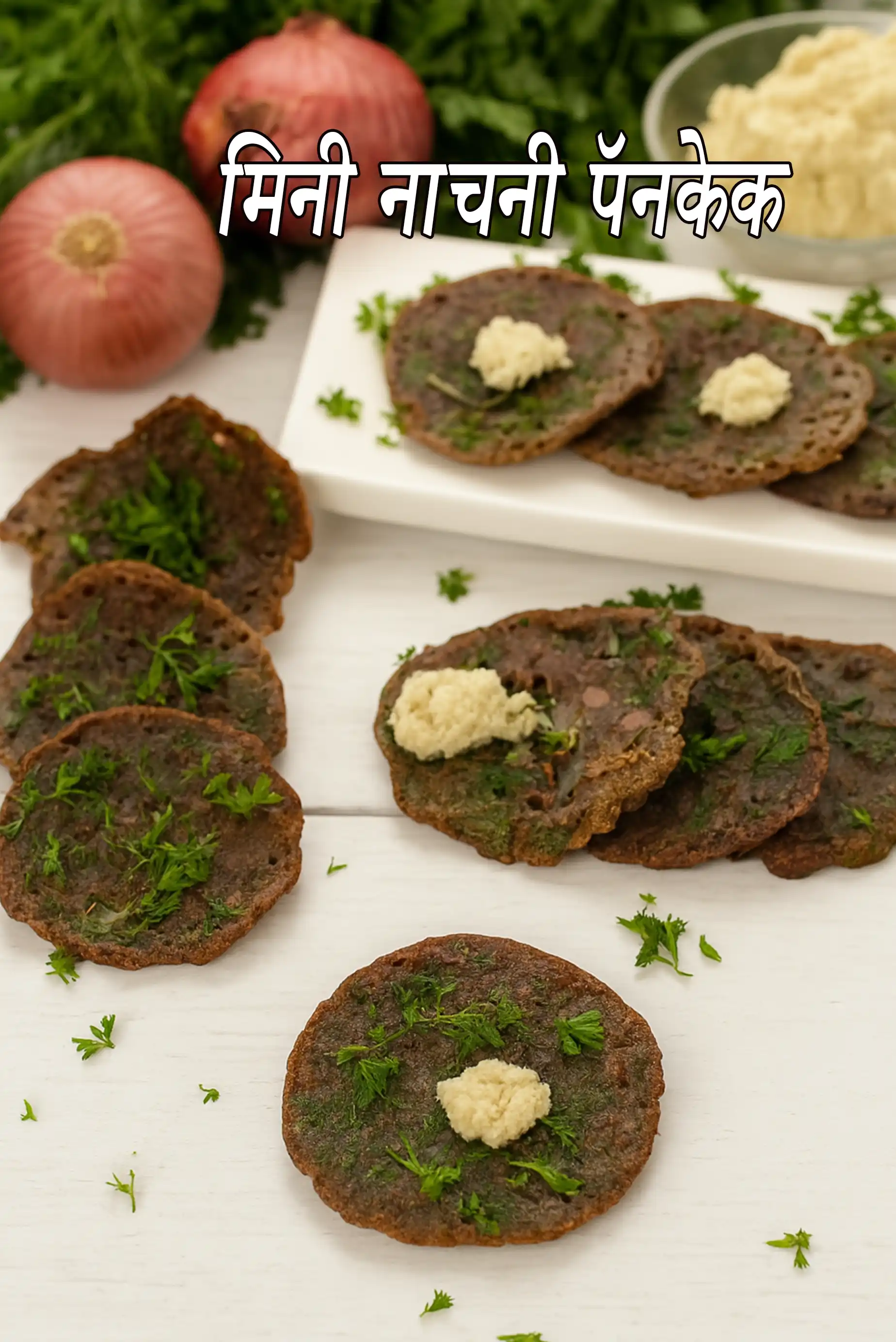 नाचनी पैनकेक रेसिपी | रागी पैनकेक | हेल्दी रागी उत्तपम | Nachni Pancake Recipe In Hindi