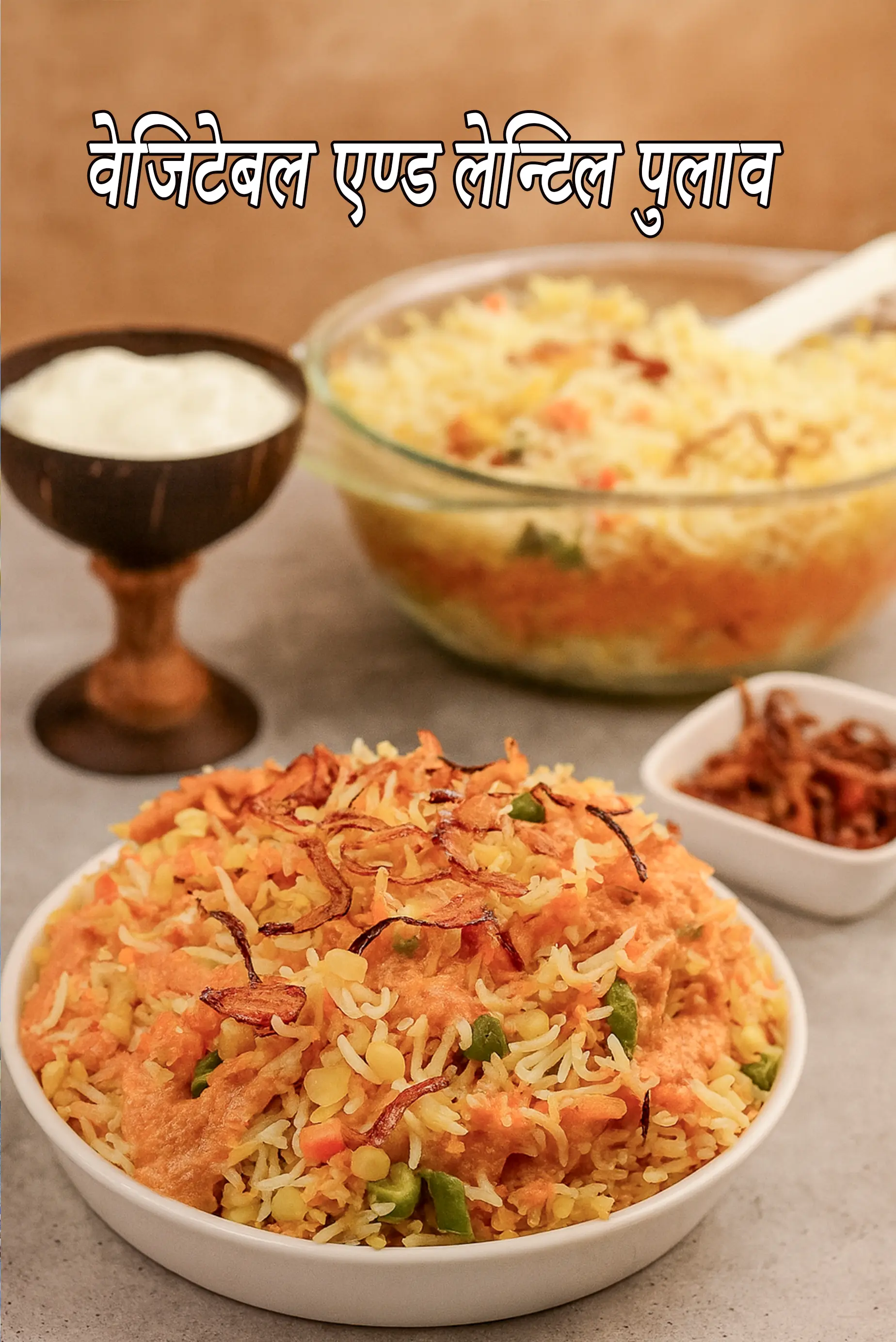 वेजिटेबल एण्ड लेन्टिल पुलाव रेसिपी, Vegetable and Lentil Pulao Recipe In Hindi