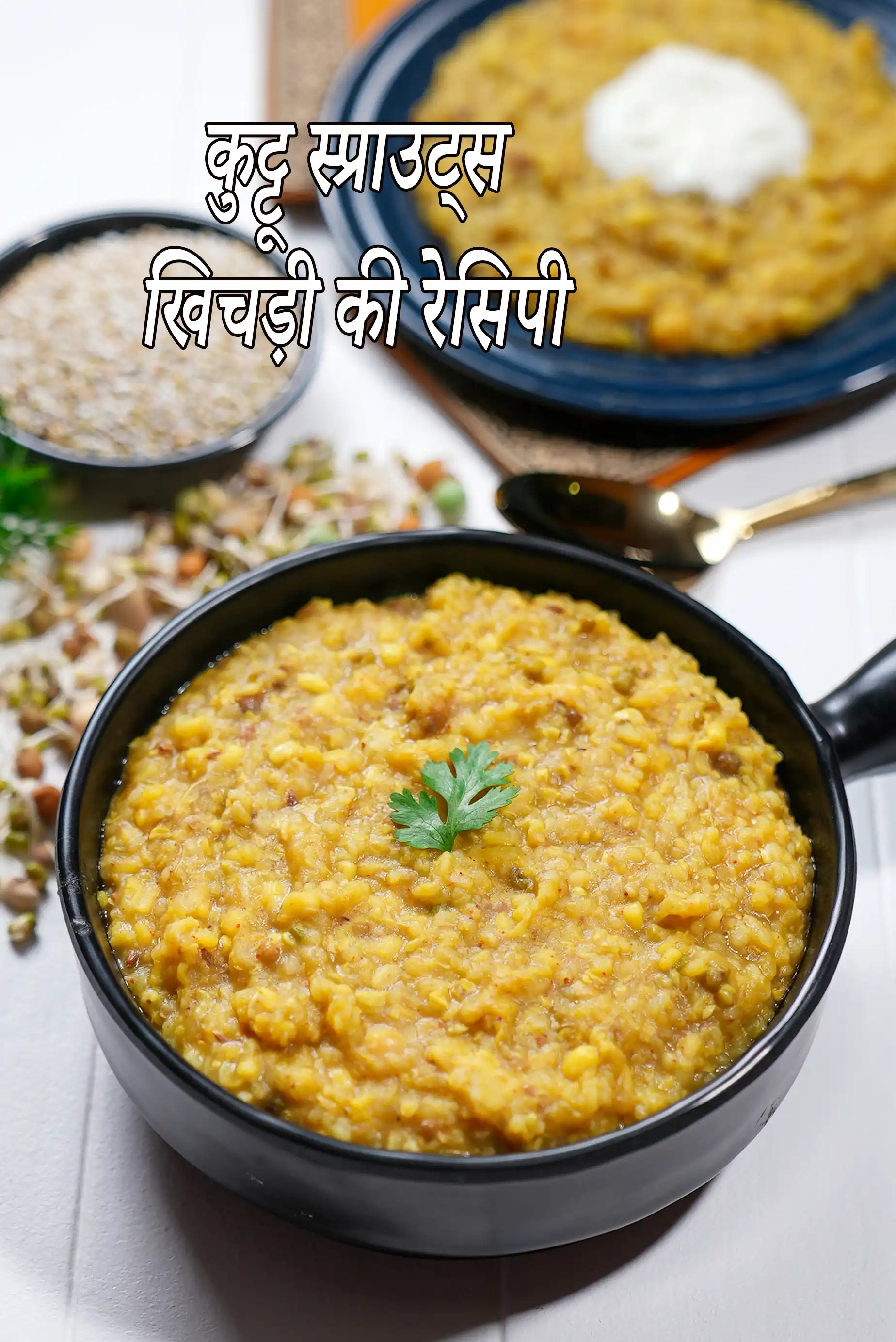 कुट्टू स्प्राउट्स खिचड़ी की रेसिपी | कुट्टू और अंकुरित दाने की खिचड़ी | buckwheat and sprouts khichdi in Hindi.